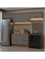 Armário de Cozinha Completa 280cm Vik Madesa 01 – Rustic/Cinza