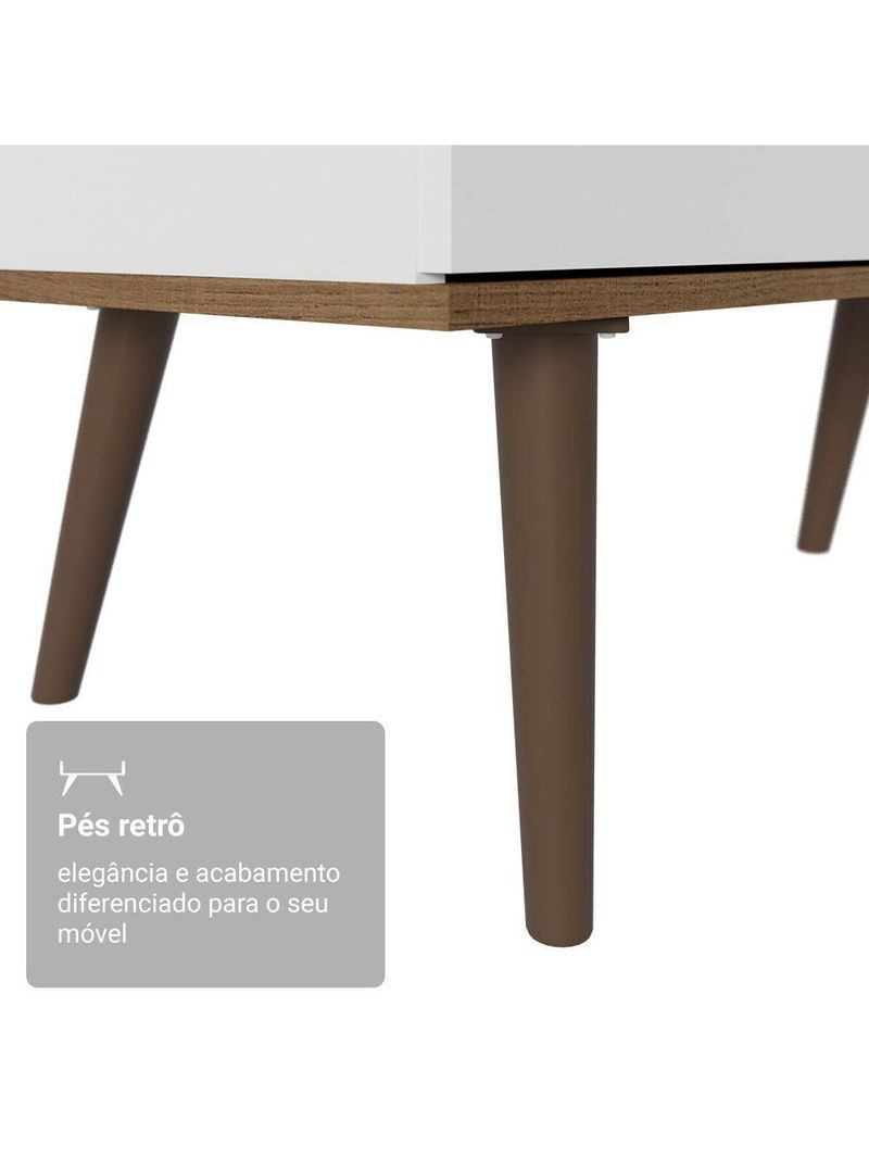 Escrivaninha Em L Mesa Para Computador Gamer 3 Gavetas Branco/rustic Lisboa Madesa