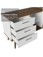 Escrivaninha Em L Mesa Para Computador Gamer 3 Gavetas Branco/rustic Lisboa Madesa