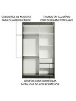 Guarda-roupa Solteiro 2 Portas de Correr 2 Gavetas Madesa