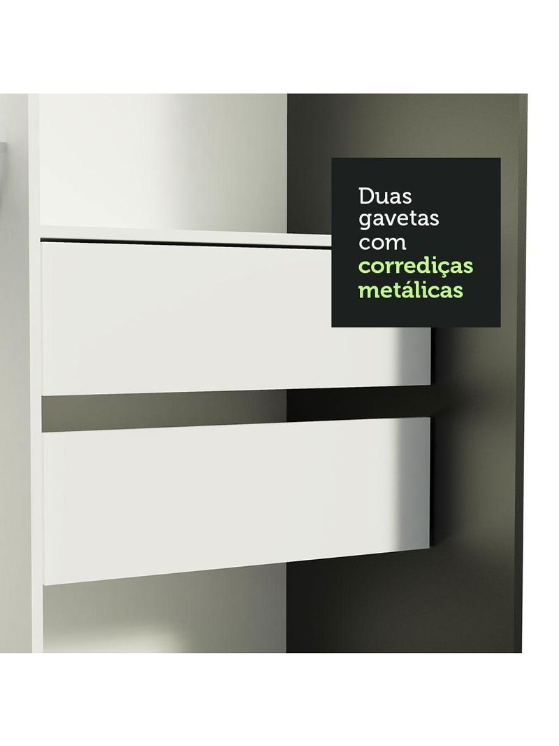 Guarda-roupa Solteiro 2 Portas de Correr 2 Gavetas Madesa