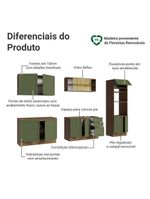 Armário de Cozinha Completa 310cm Vik Madesa 01 Rustic/Verde