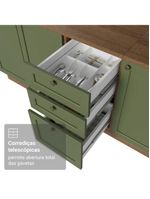 Armário de Cozinha Completa 310cm Vik Madesa 01 Rustic/Verde