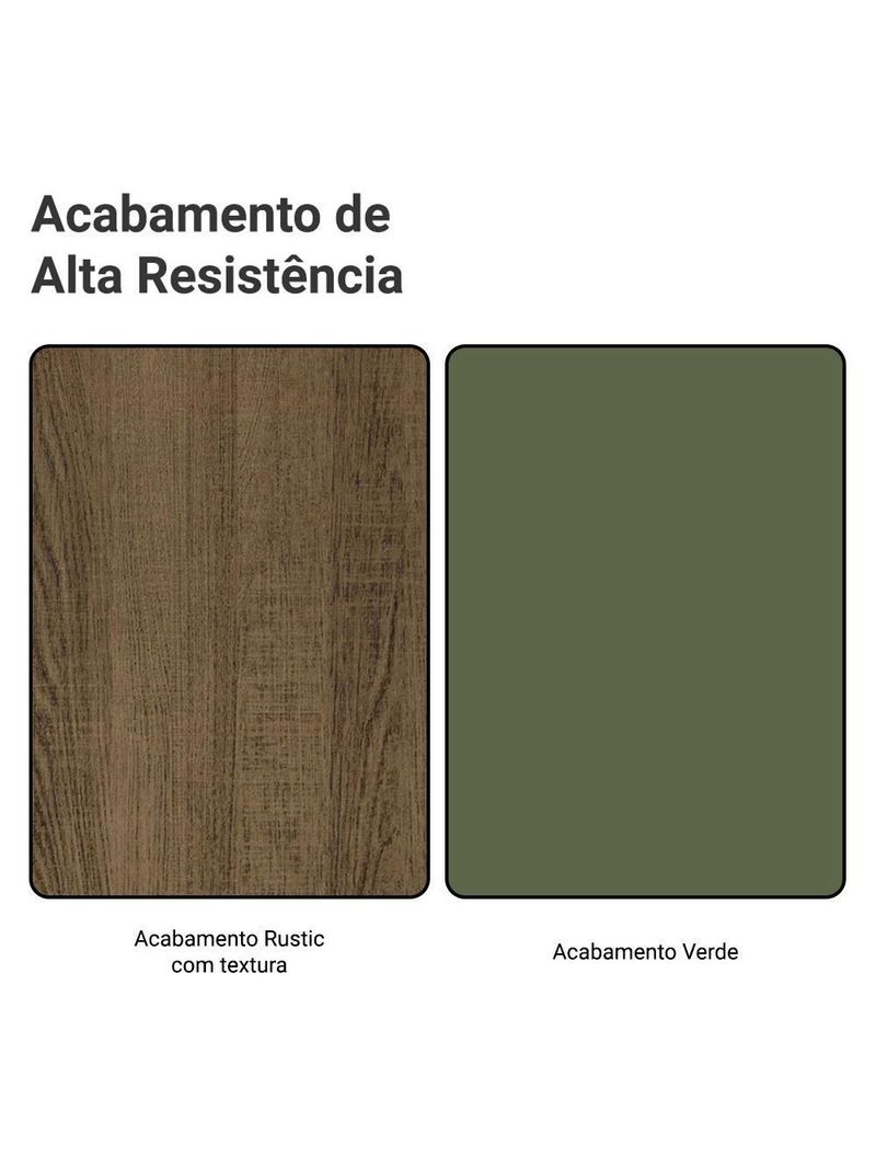 Armário de Cozinha Completa 310cm Vik Madesa 01 Rustic/Verde