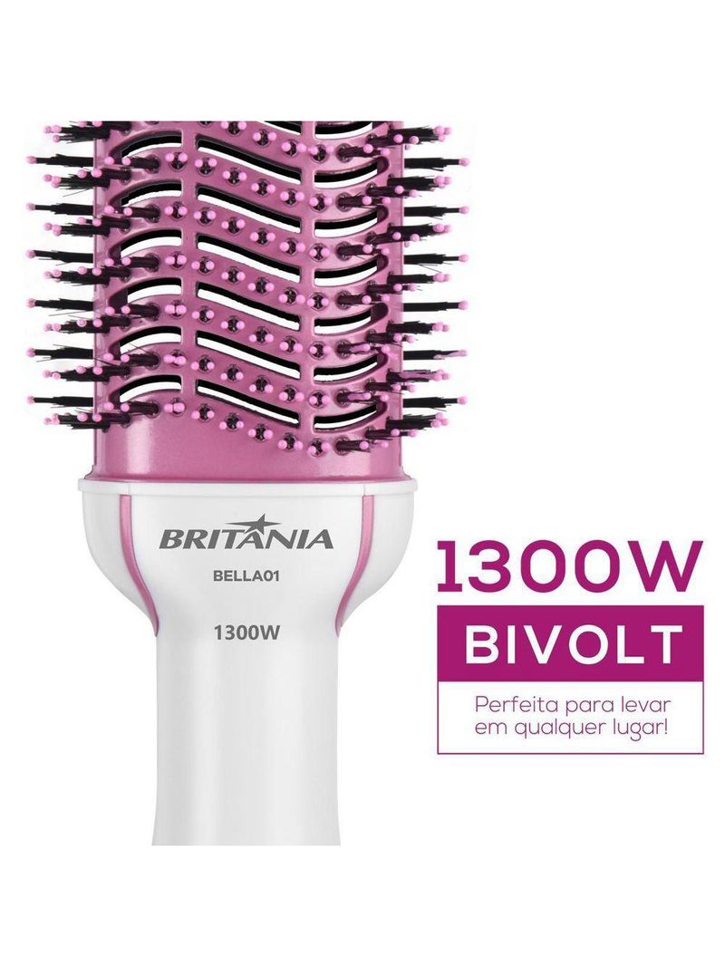 Escova Secadora Britânia 4 em 1 1300W Bivolt BELLA01 Bivolt