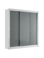 Guarda-roupa Casal Mônaco 3 Portas De Correr Branco/Cinza