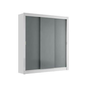 Guarda-roupa Casal Mônaco 3 Portas De Correr Branco/Cinza