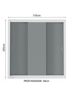 Guarda-roupa Casal Mônaco 3 Portas De Correr Branco/Cinza