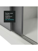 Guarda-roupa Casal Mônaco 3 Portas De Correr Branco/Cinza
