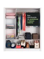 Guarda-roupa Casal Mônaco 3 Portas De Correr Branco/Cinza