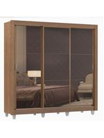 Guarda Roupa Casal 3 Portas de Correr de Espelho 4 Gavetas