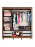 Guarda Roupa Casal 3 Portas de Correr de Espelho 4 Gavetas