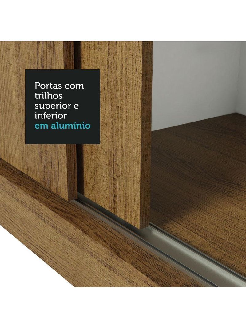 Guarda Roupa Casal 3 Portas de Correr de Espelho 4 Gavetas