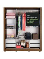 Guarda Roupa Casal 3 Portas de Correr de Espelho 4 Gavetas