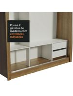 Guarda-roupa 3 Portas de Correr Espelhos 2 Gavetas Madesa