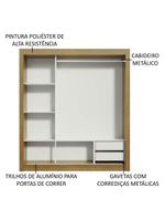 Guarda-roupa 3 Portas de Correr Espelhos 2 Gavetas Madesa