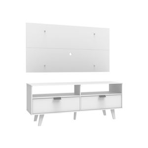 Rack Oslo e Painel para TV Sala de Estar Branco – Madesa
