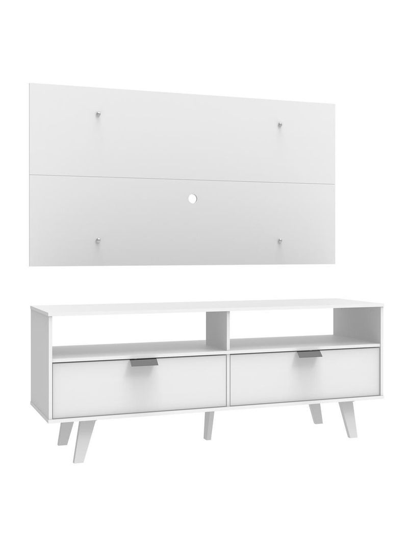 Rack Oslo e Painel para TV Sala de Estar Branco – Madesa