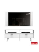 Rack Oslo e Painel para TV Sala de Estar Branco – Madesa