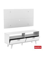 Rack Oslo e Painel para TV Sala de Estar Branco – Madesa