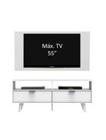 Rack Oslo e Painel para TV Sala de Estar Branco – Madesa