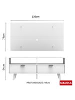 Rack Oslo e Painel para TV Sala de Estar Branco – Madesa