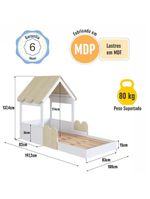 Cama Infantil Montessoriana Casinha Branca e Carvalho - Completa Móveis
