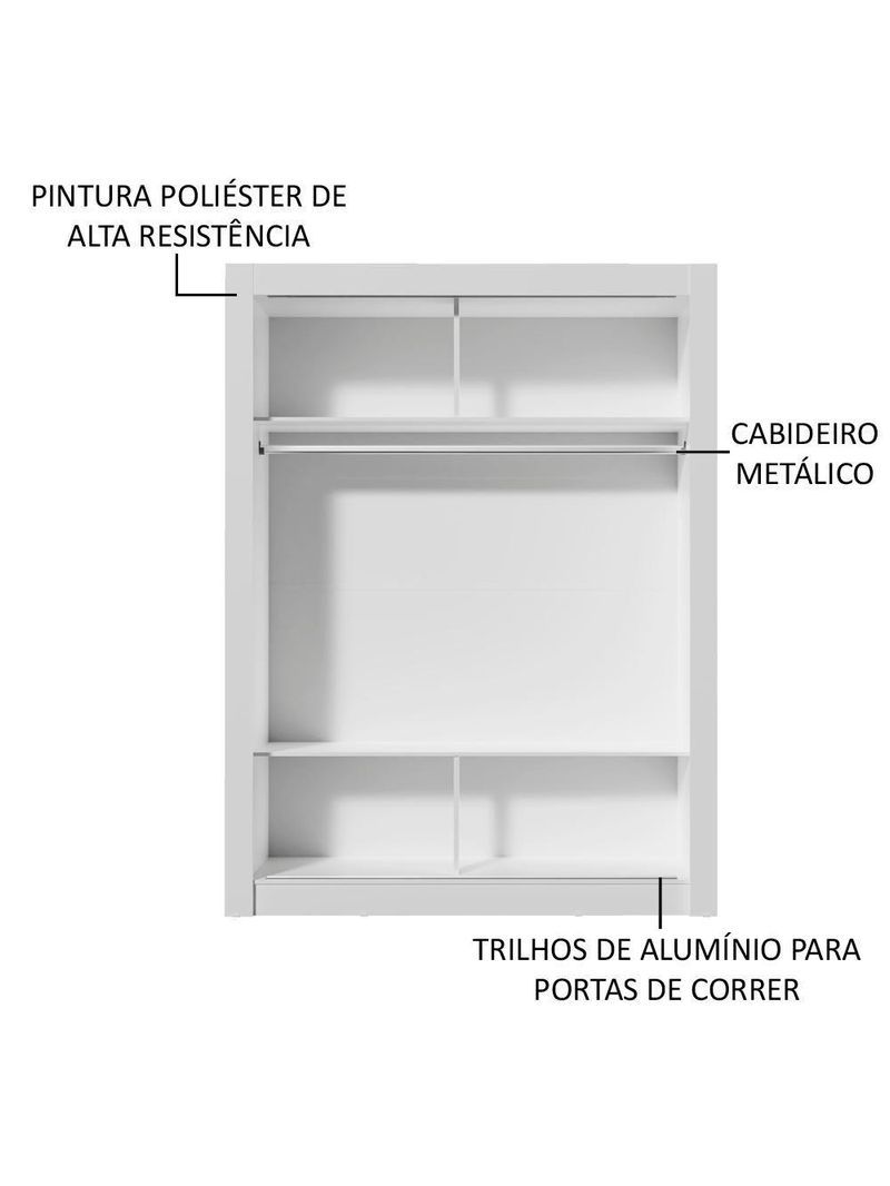 Guarda-roupa Solteiro Denver 2 Portas de Correr Madesa