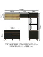 Cozinha Completa Com Armário, Balcão E Tampo Preto