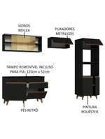 Cozinha Completa Com Armário, Balcão E Tampo Preto