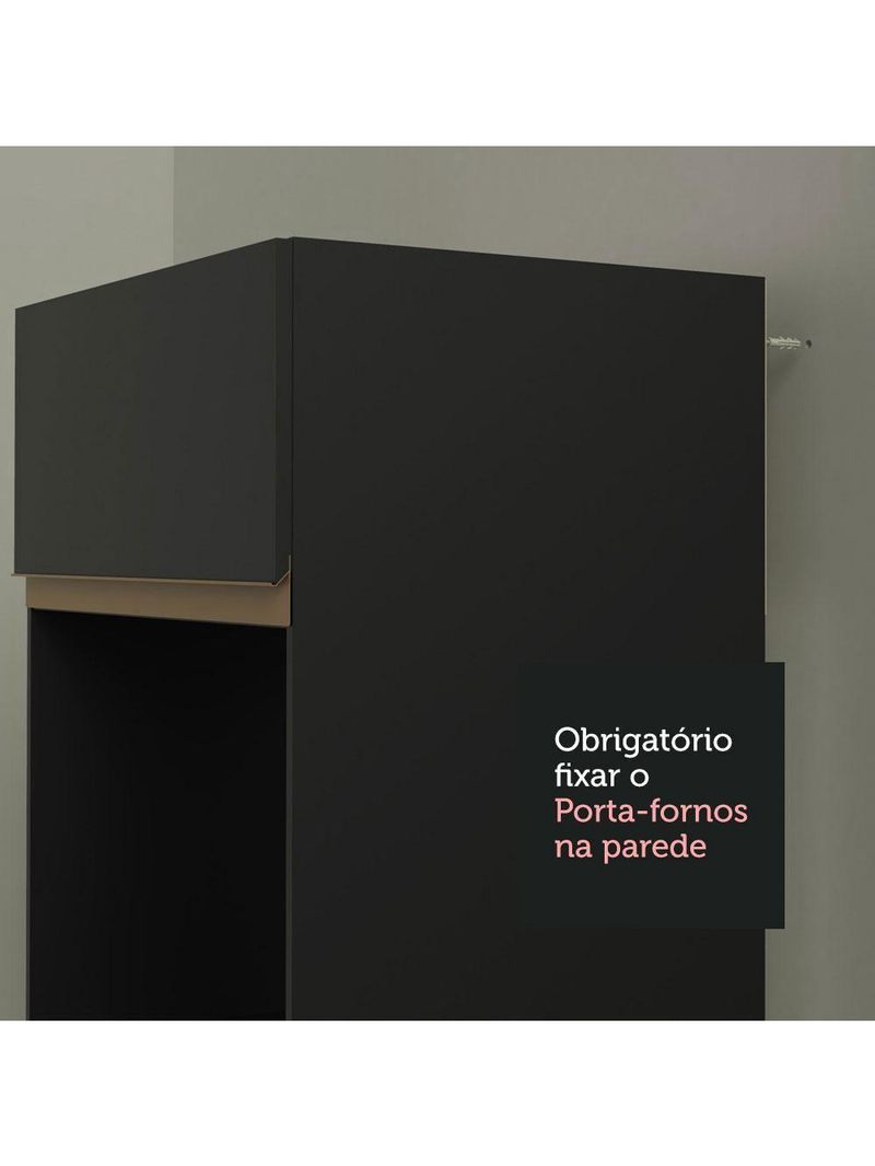 Cozinha Completa Com Armário, Balcão E Tampo Preto