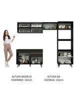 Cozinha Completa Com Armário, Balcão E Tampo Preto