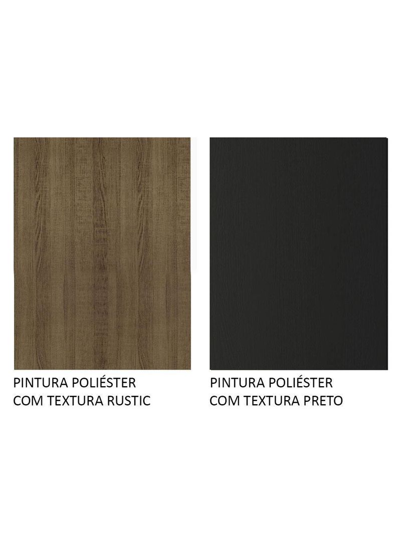 Mesa Tampo de Madeira com 4 Cadeiras Rustic Preto