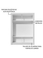 Guarda-roupa Solteiro Denver 2 Portas Correr Espelho Madesa