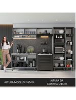 Armário De Cozinha Completa 300cm Cinza Nice Madesa 09 Cinza