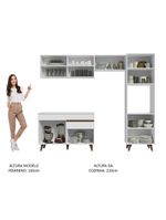 Armário de Cozinha Completa 250cm Branco Reims Madesa