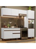 Armário de Cozinha Completa 250cm Branco Reims Madesa