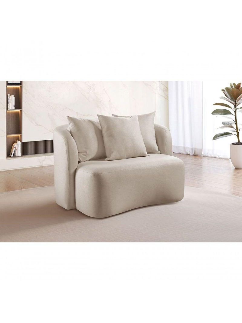 Sofá Curvo Orgânico Orion linho Nude 100