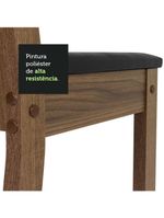 Conjunto Sala de Jantar Mesa Tampo de Vidro 4 Cadeiras – Preto/Rustic – Kiara Madesa