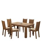 Conjunto Sala de Jantar Analu Mesa com 6 Cadeiras Madesa
