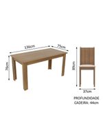 Conjunto Sala de Jantar Analu Mesa com 6 Cadeiras Madesa