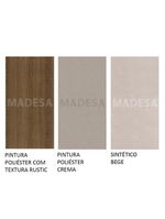 Conjunto Sala de Jantar Madesa Medelin – Mesa com Tampo de Madeira e 6 Cadeiras – Rustic/Crema/Sintético