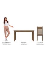 Conjunto Sala de Jantar Madesa Medelin – Mesa com Tampo de Madeira e 6 Cadeiras – Rustic/Crema/Sintético