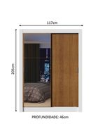 Guarda-roupa Solteiro Denver 2 Portas Correr Espelho Madesa