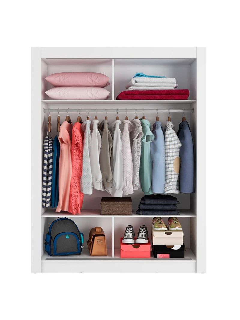 Guarda-roupa Solteiro Denver 2 Portas Correr Espelho Madesa