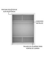 Guarda-roupa Solteiro Denver 2 Portas Correr Espelho Madesa