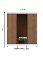Guarda Roupa Casal Mônaco 3 Portas com Espelho Madesa