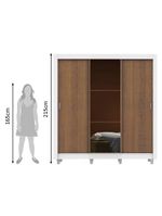Guarda Roupa Casal Mônaco 3 Portas com Espelho Madesa