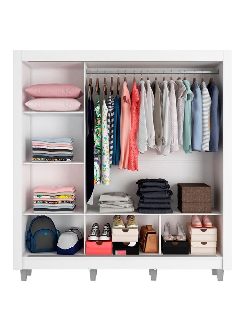 Guarda Roupa Casal Mônaco 3 Portas com Espelho Madesa