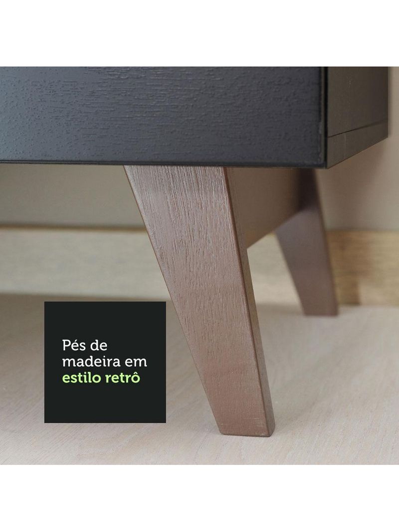 Armário de Cozinha Completa de Canto Reims com Balcão Preto